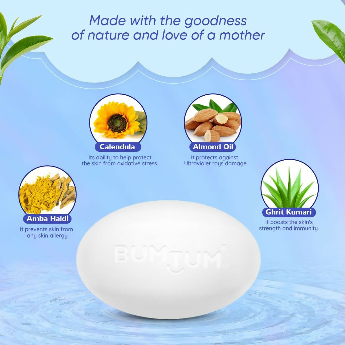 BUMTUM Baby Soap (B4G2 Free) with Goodness of Calendula Extract | Grocsy