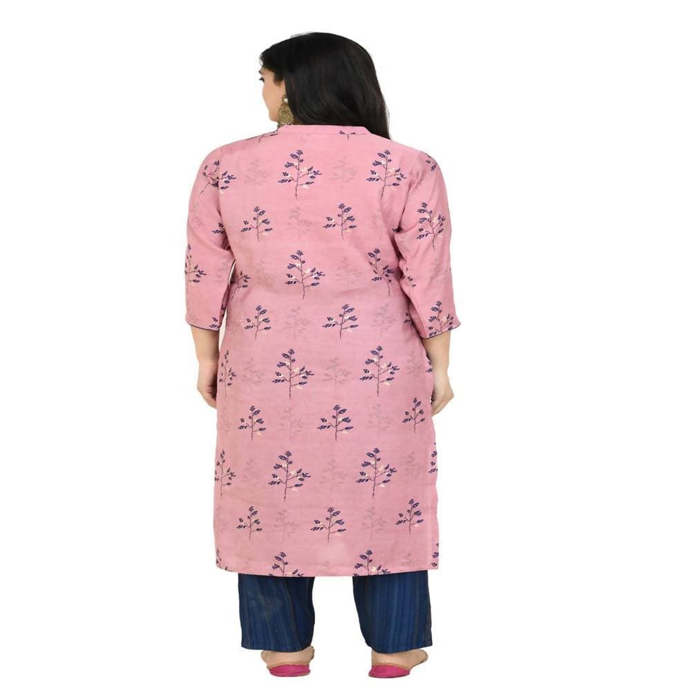Lagi Women's Pink Printed Straight Kurta & Pant (MC41B) | Grocsy