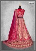Red Velvet Zardosi Work With Pure Mirror Work Lehenga Choli - Nimaya Tyohar | Grocsy
