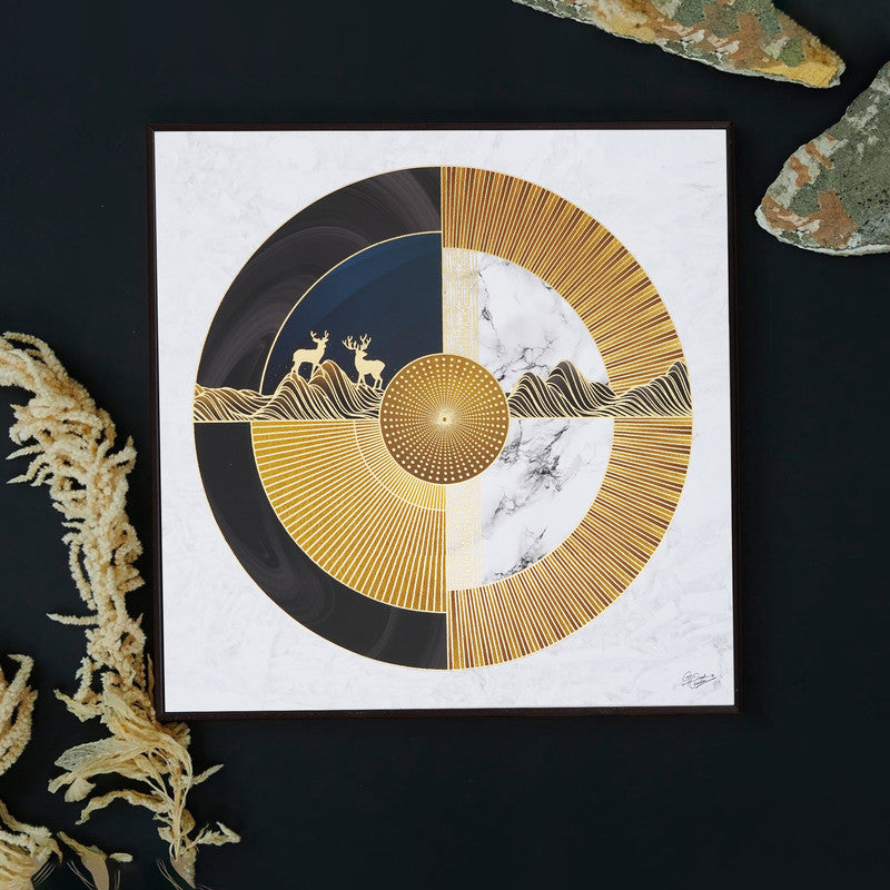 Tehzeeb Creations Golden Embossed Wall Painting | Grocsy