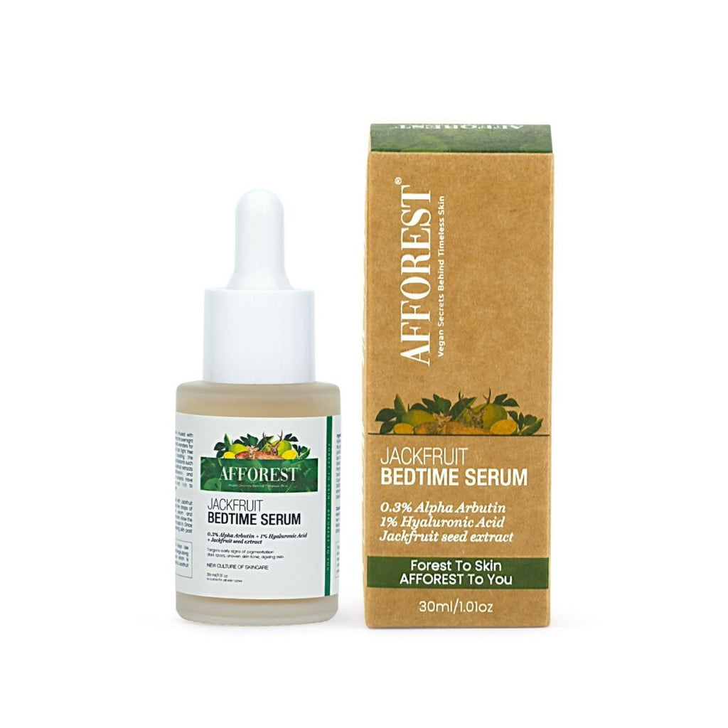 Afforest Jackfruit Bedtime Serum with 0.3% Alpha Arbutin, 1% Hyaluronic acid, Jackfruit seed extracts | Grocsy