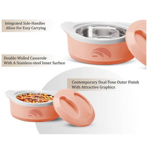 Milton New Marvel 1000 Inner Steel Casserole For Roti/Chapati - Peach Color | Grocsy