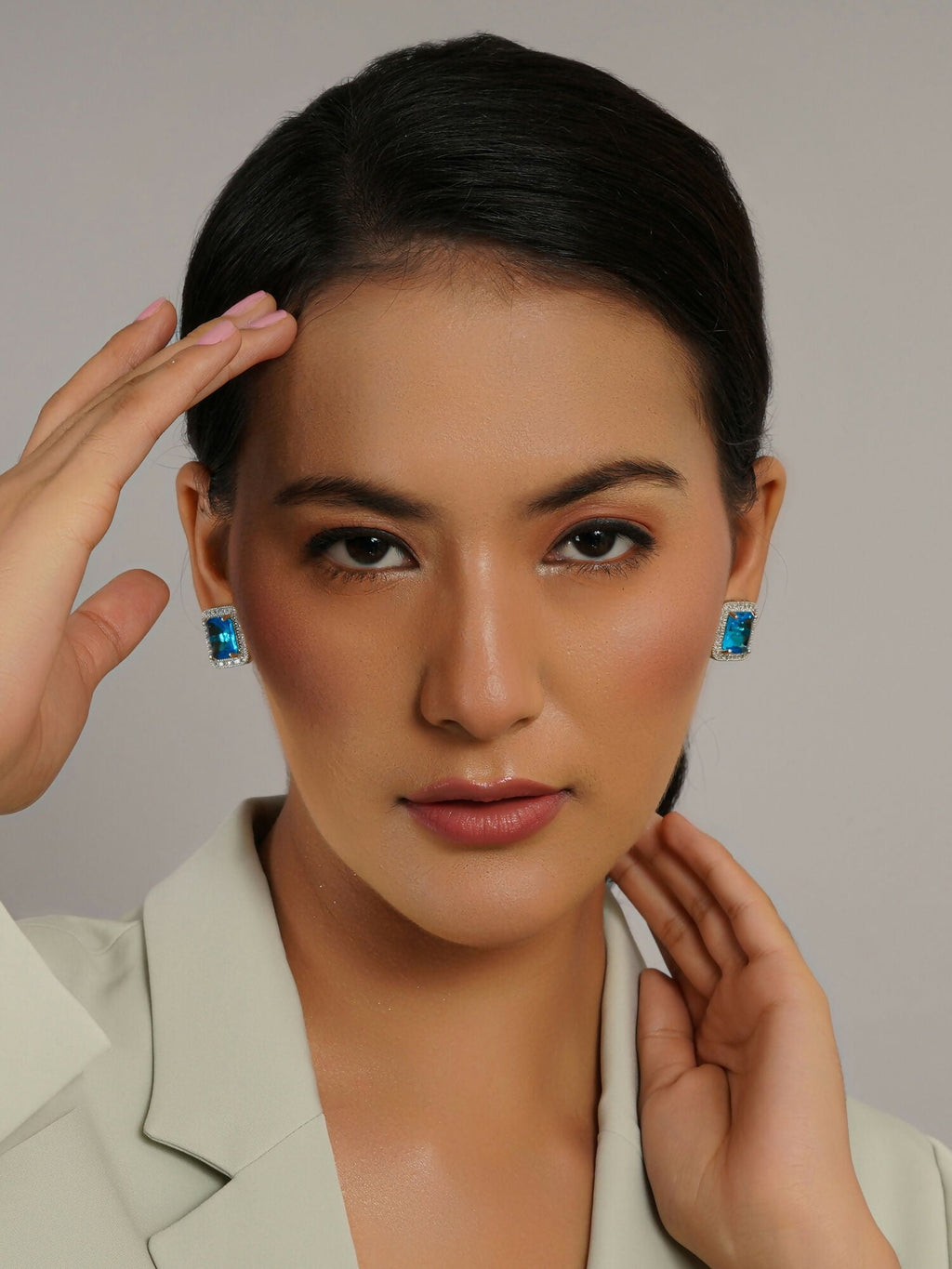 stone stud (sky blue) - Ruby Raang | Grocsy