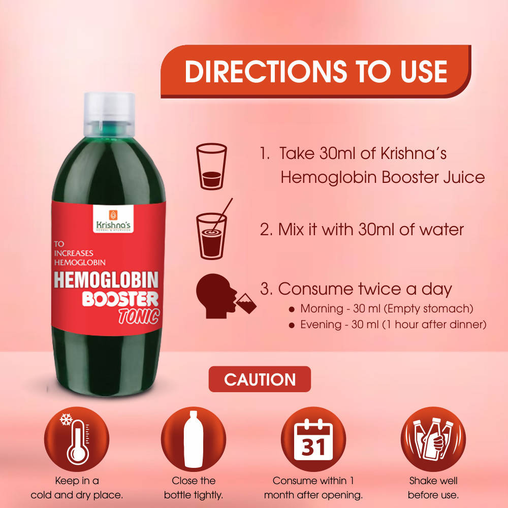 Krishna's Herbal & Ayurveda Hemoglobin Booster Tonic | Grocsy