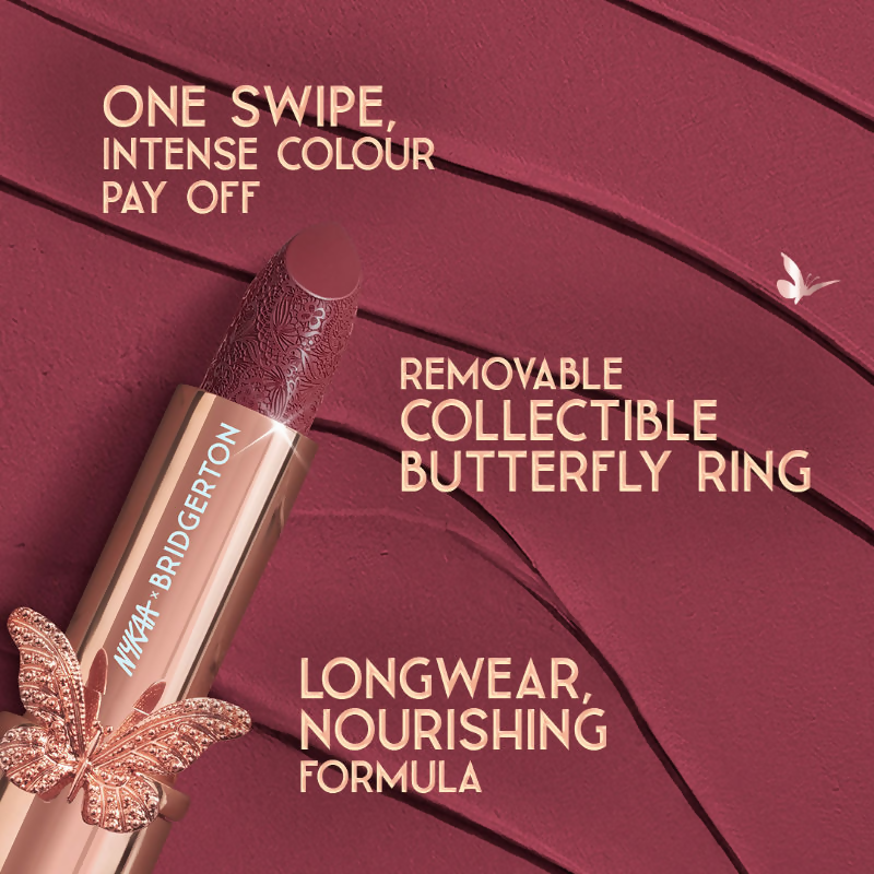 Nykaa Cosmetics X Bridgerton Creamy Matte Longwear Lipstick - Full Bloom | Grocsy