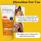 Dermistry Ultra Lite Matte Water Based Sunscreen for Oily Skin SPF 50 UVA UVB PA+++ Protection | Grocsy