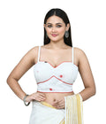 Joban Fashion Women's White Embroidered Stitched Blouse | Grocsy