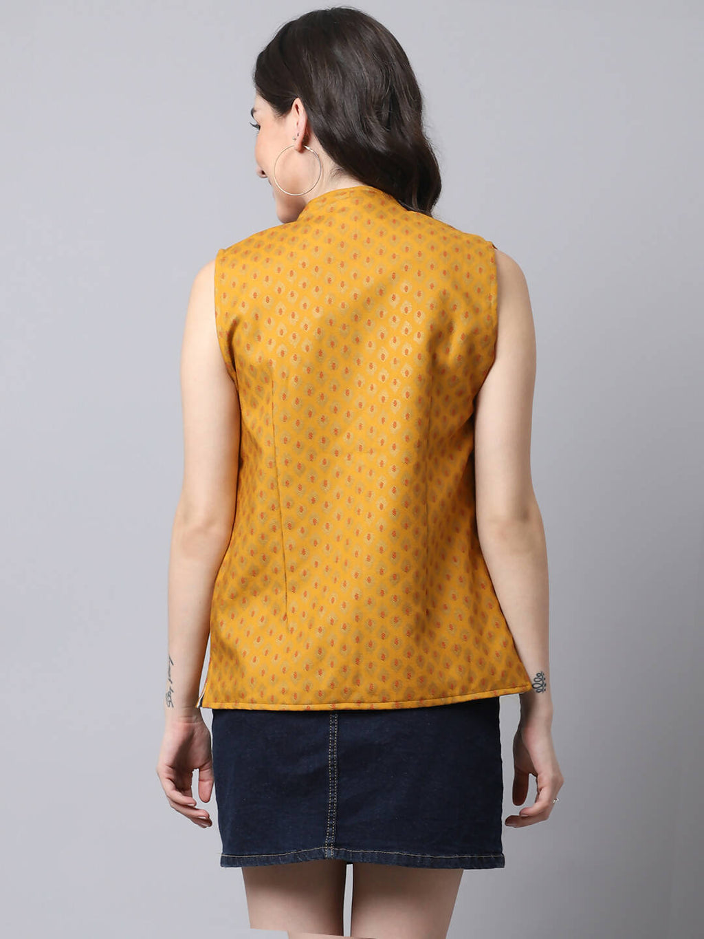 Even Apparels Multi Viscose Rayon Open Front Women's Waistcoat | Grocsy