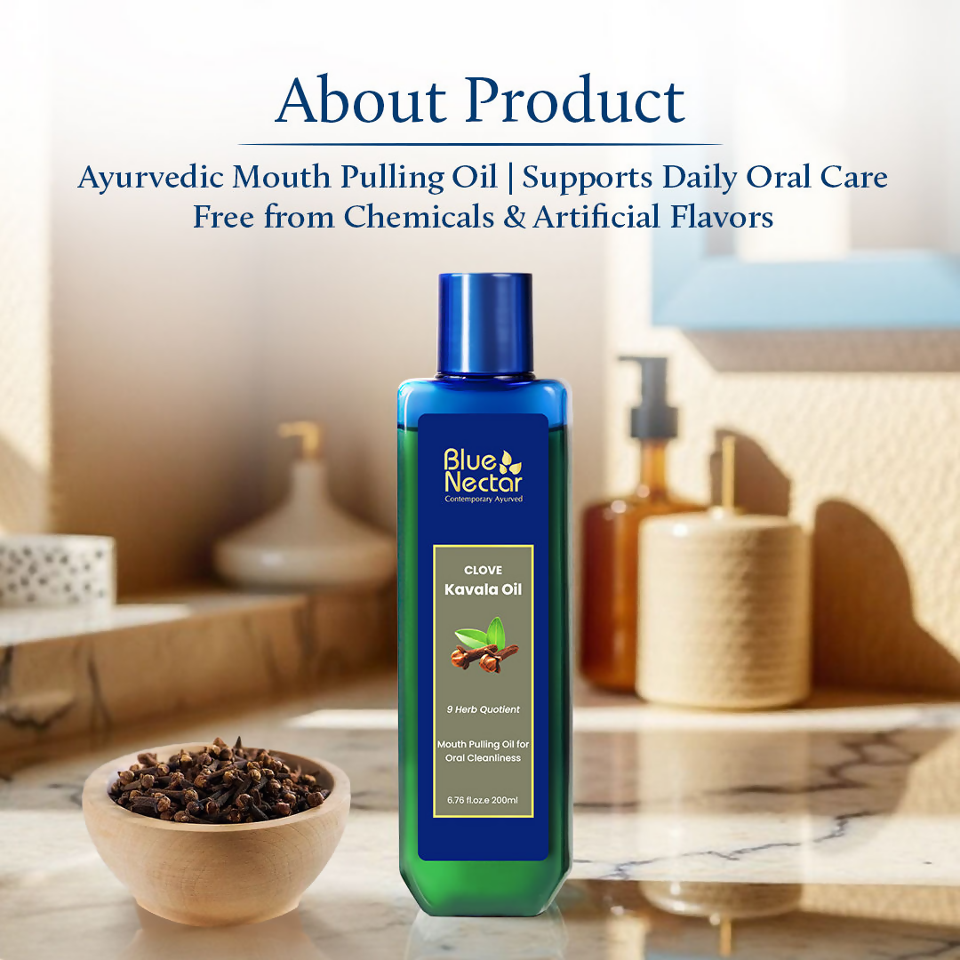 Blue Nectar Clove Oil Pulling Ayurvedic Mouthwash | Grocsy