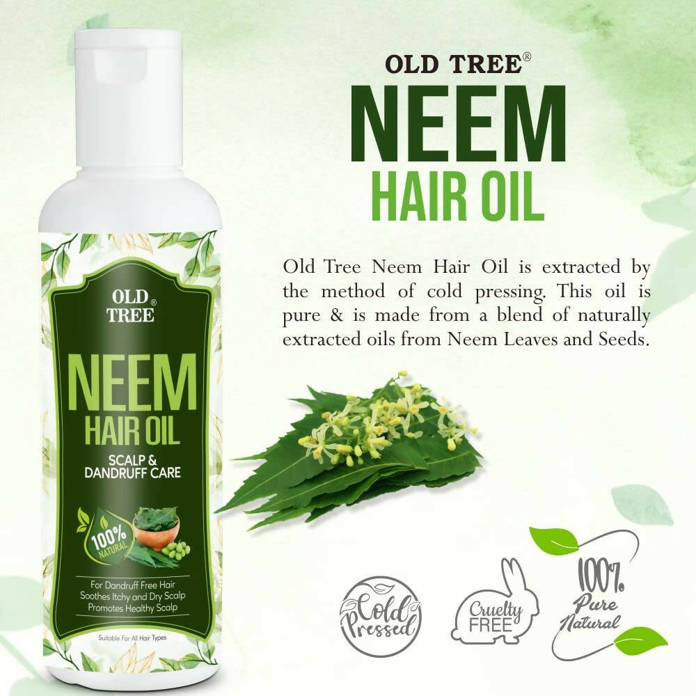 Old Tree Neem Hair Oil for Dandruff & Scalp Care | Grocsy