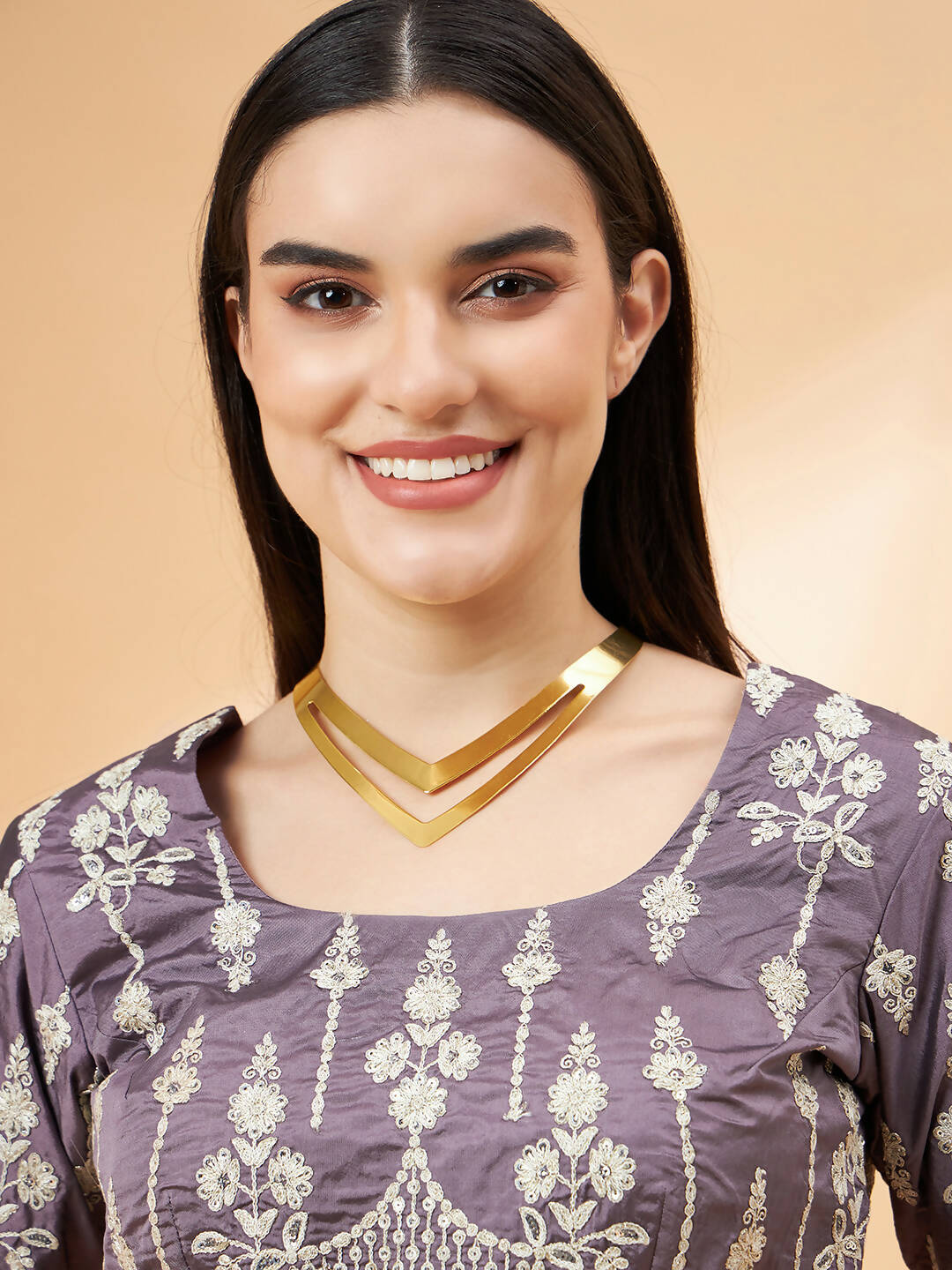 Mauve Silk Georgette Ribbon Embroidery Saree - Norita Hit Design | Grocsy
