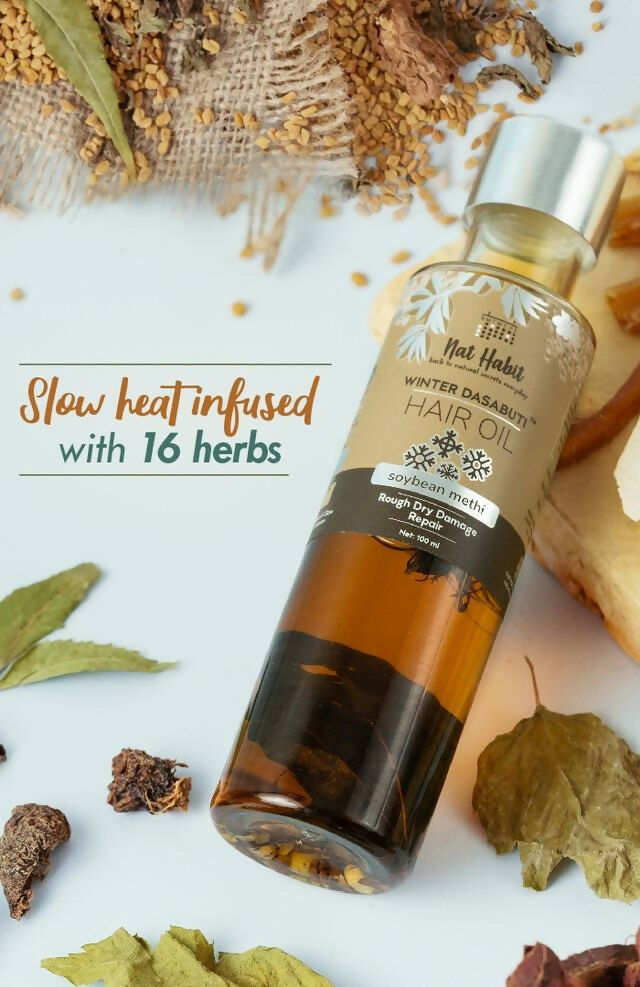 Nat Habit Soybean Methi Winter Hair Oil | Grocsy