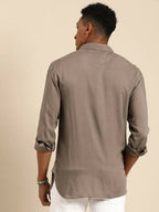 Grey Men Rayon Classic Opaque Casual Shirt - Mahotsav | Grocsy