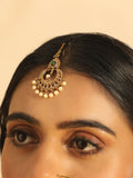 Nuyug 18K Gold Plated Ethereal Pearl Drops Maang Tikka | Grocsy