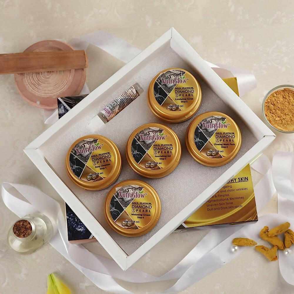 NutriGlow Platinum Diamond Gold and Pearl Facial kit | Grocsy