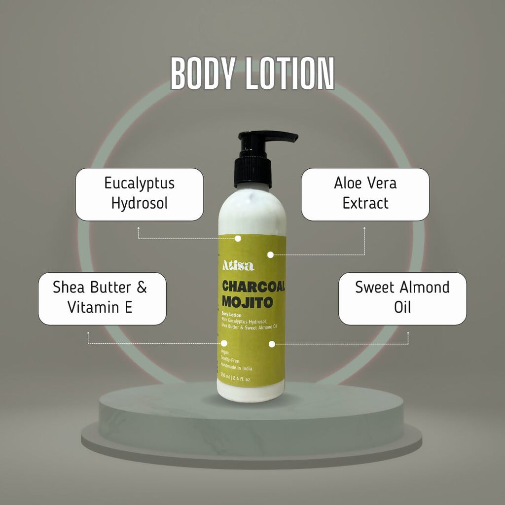 Atisa Charcoal Mojito Body Lotion | Grocsy