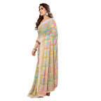 Women's Partywear Designer Green Georgette Fancy Saree - Satrangi | Grocsy