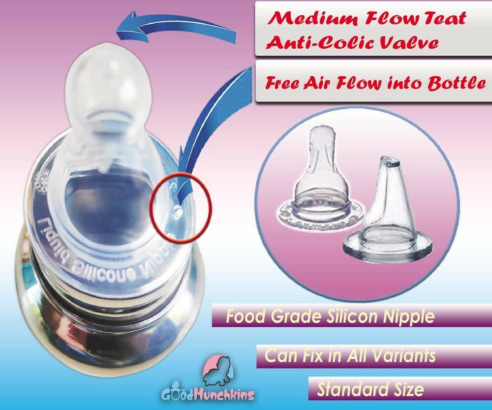 Goodmunchkins Stainless Steel Feeding Bottle Joint Less 304 Grade No Joints BPA Free for New Born Baby/Toddlers/Infants-280ml | Grocsy