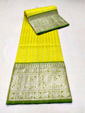 DEIANA'S Beautiful Designer Golden zari Soft Lichi Silk Saree - Yellow | Grocsy
