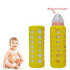 Safe-O-Kid Silicone Baby Feeding Bottle Cover Cum Sleeve for Insulated Protection 250mL- Yellow | Grocsy