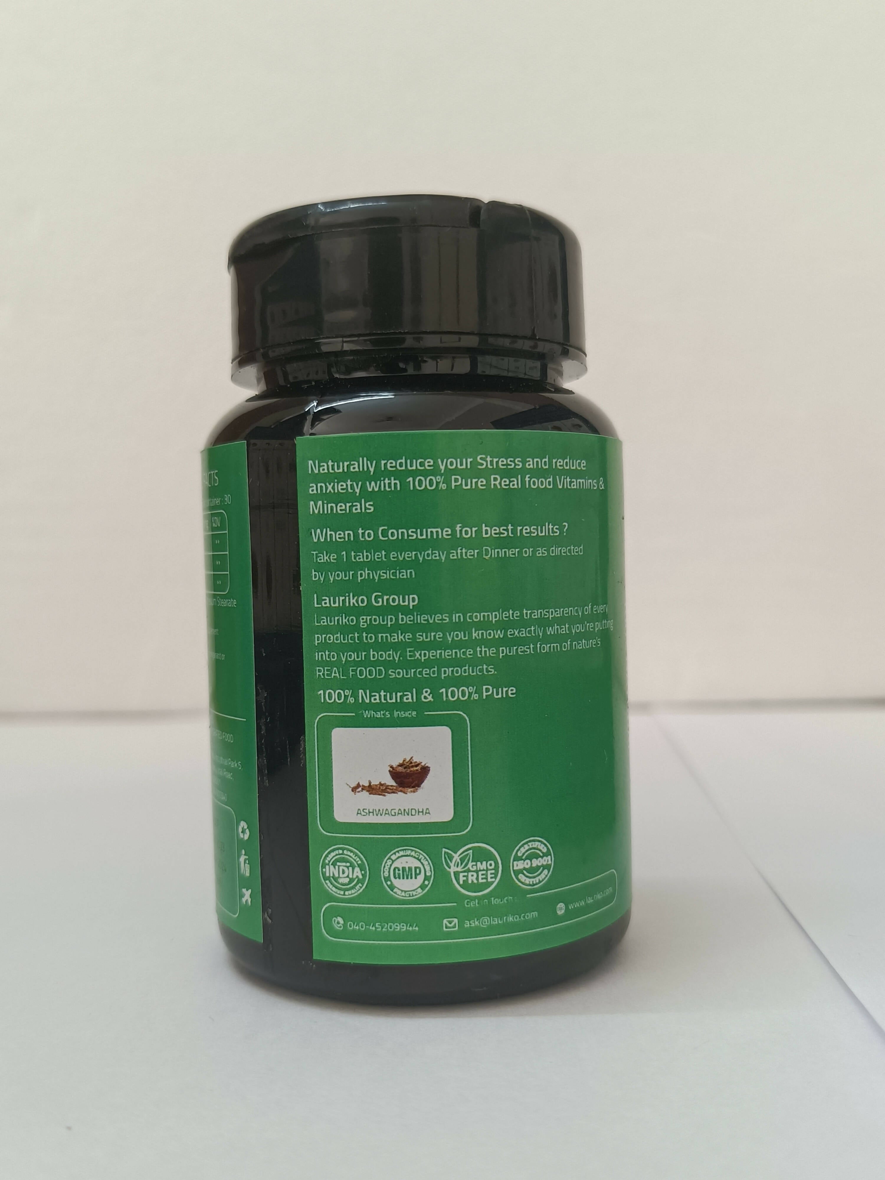 Laurik Ashwagandha Tablets With 5% Withanolides Ashwagandha For Natural Vitality For Men & Women | Grocsy