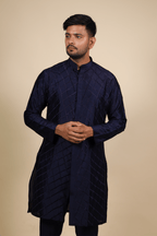 Cut Lattice Designer Men's Kurta by Hilo Design | Grocsy