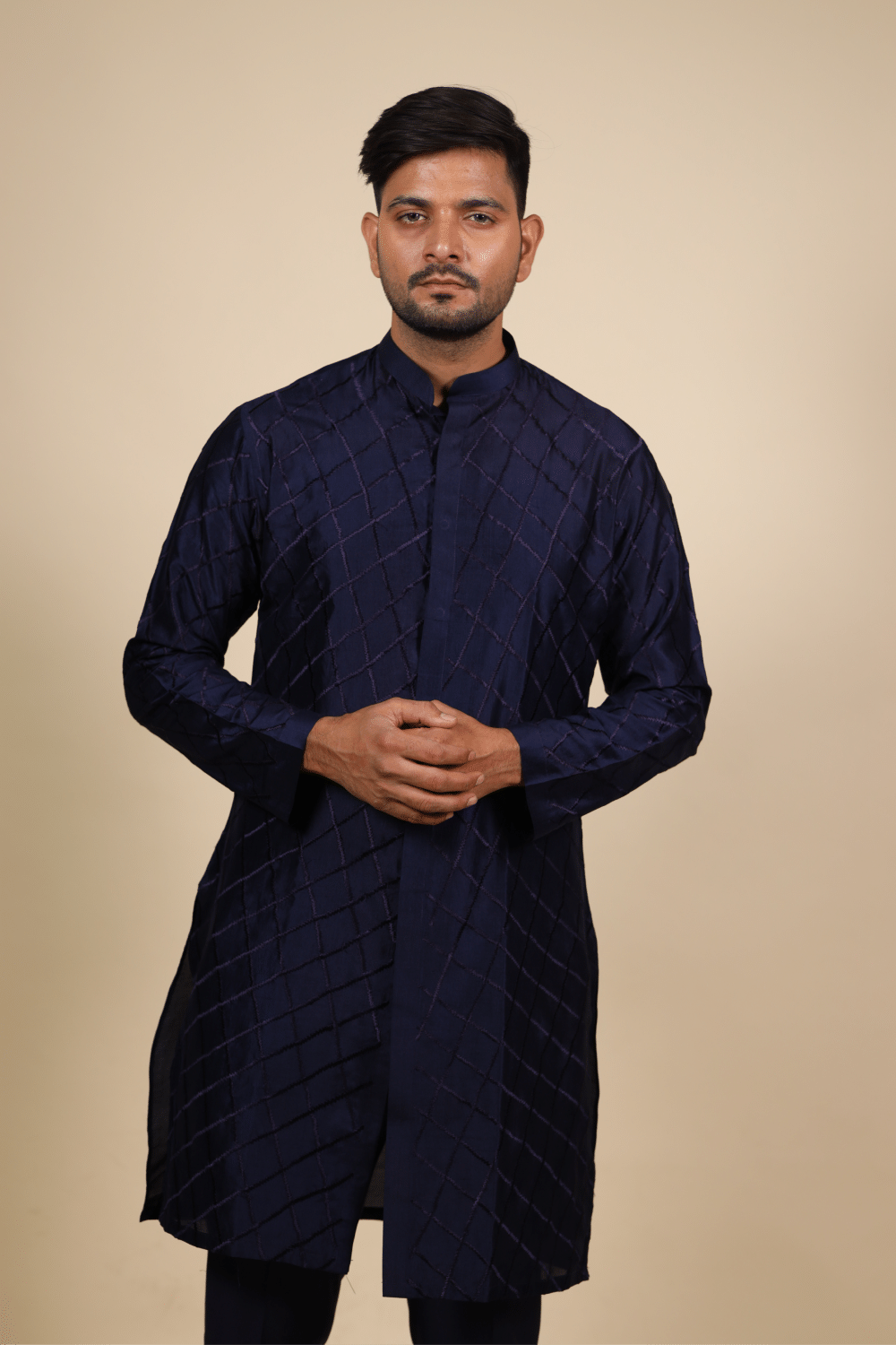 Cut Lattice Designer Men's Kurta by Hilo Design | Grocsy