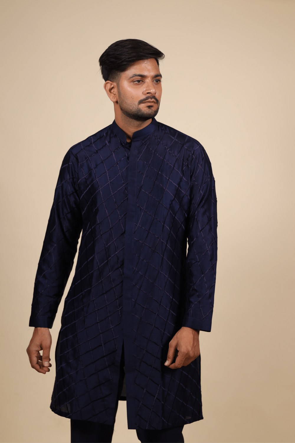 Cut Lattice Designer Men's Kurta by Hilo Design | Grocsy