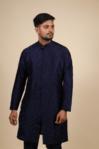 Cut Lattice Designer Men's Kurta by Hilo Design | Grocsy