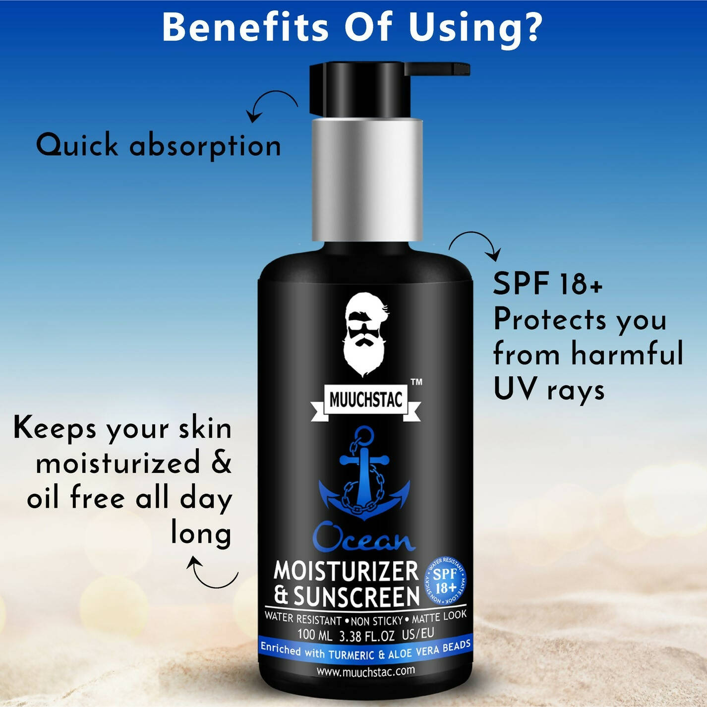 Muuchstac Ocean Moisturizer & Sunscreen For Men | Grocsy