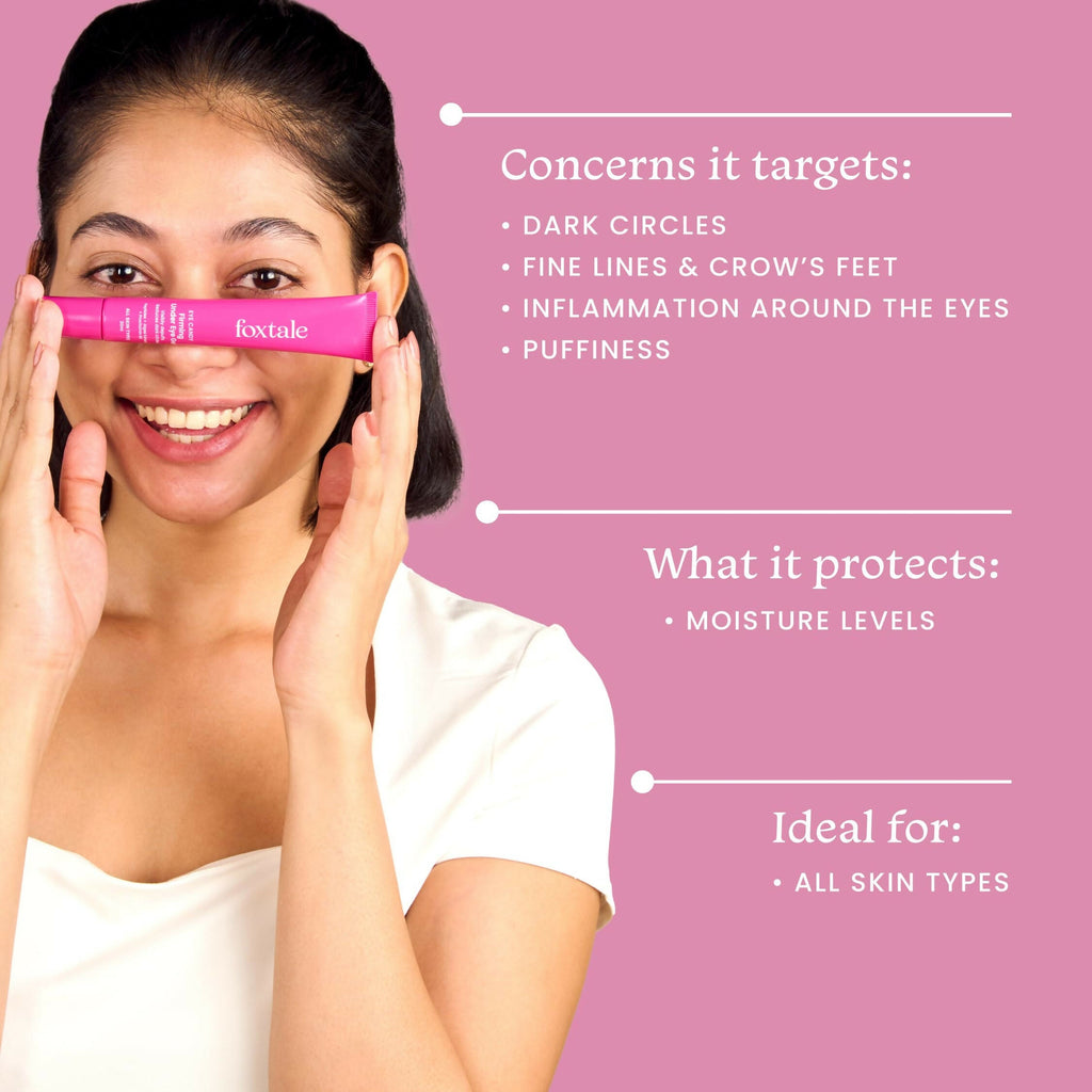 Foxtale Firming Eye Gel To Reduce Dark Circles, Puffy Eyes, Fine Lines and Inflammation | Grocsy