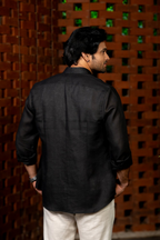 Linen Black Noir Breeze Shirt By Hilo Design | Grocsy