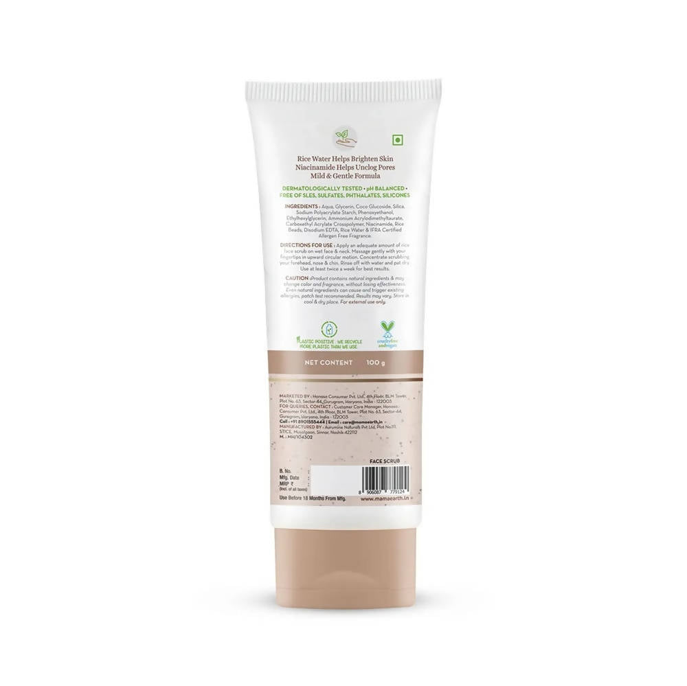 Mamaearth Rice Face Scrub With Rice Water & Niacinamide | Grocsy