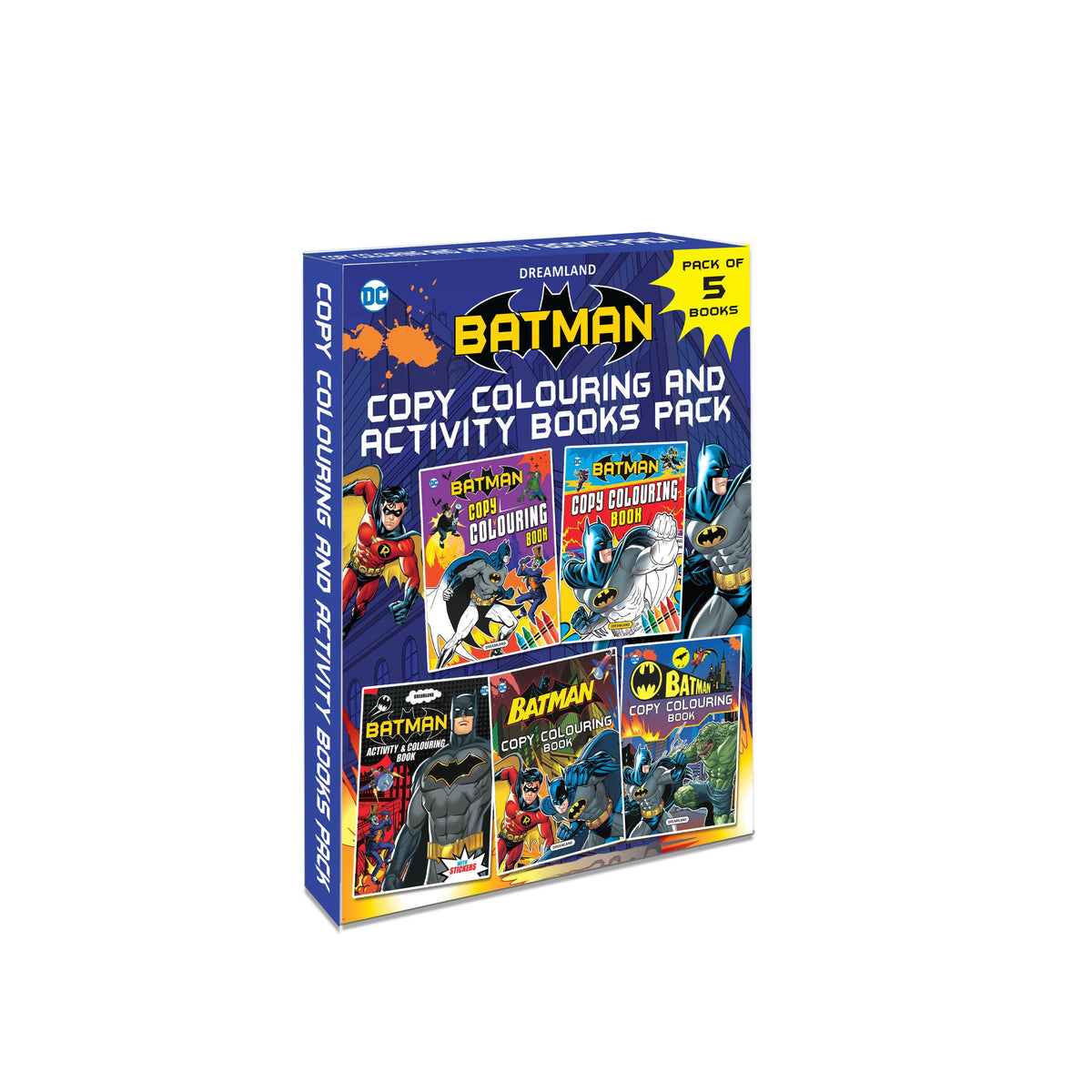 Dreamland Batman Copy Colouring and Activity Books Pack (A Pack of 5 Books) | Grocsy