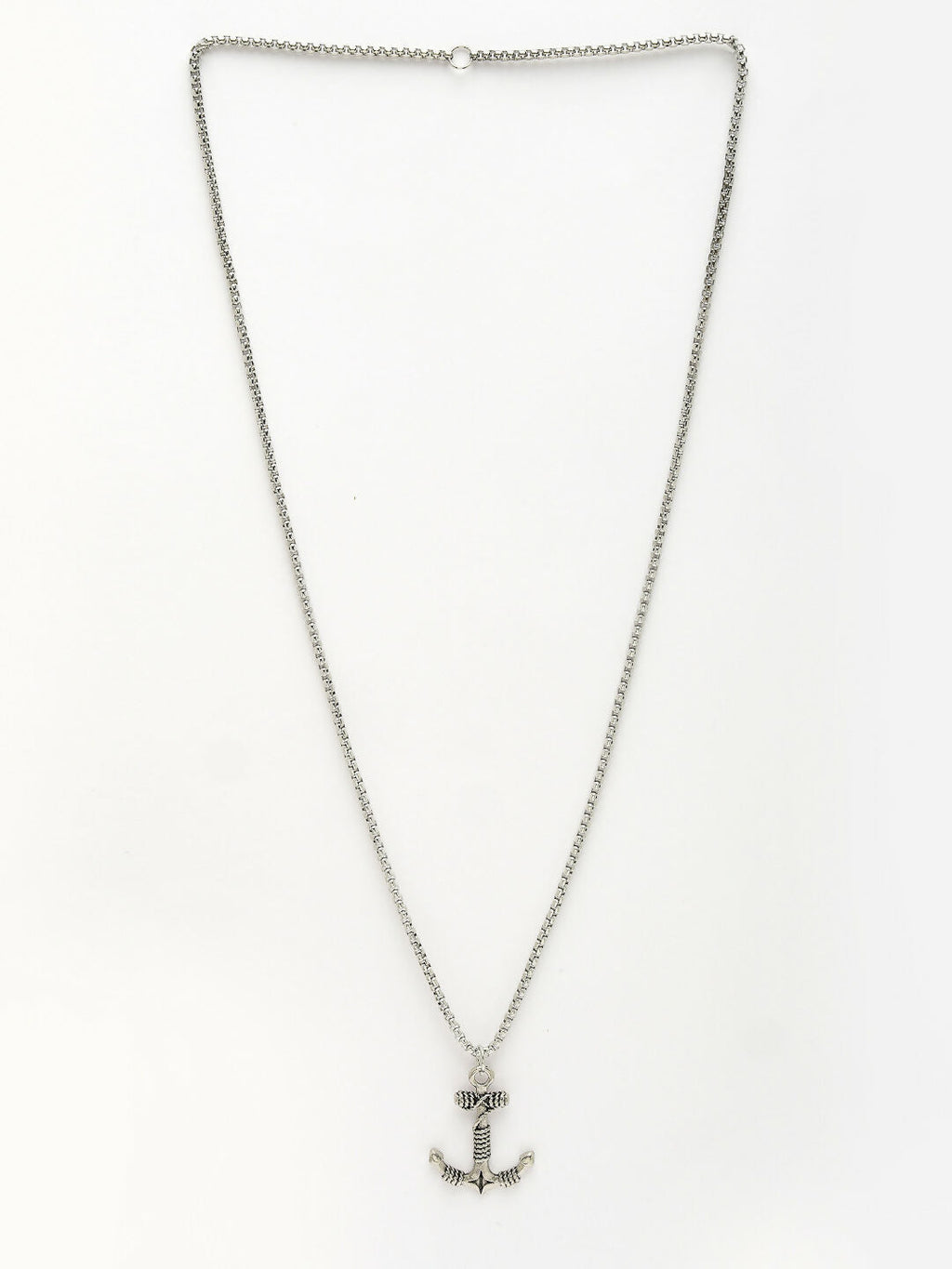 NVR Men's Silver-Plated Stainless Steel Pendant with Chain | Grocsy