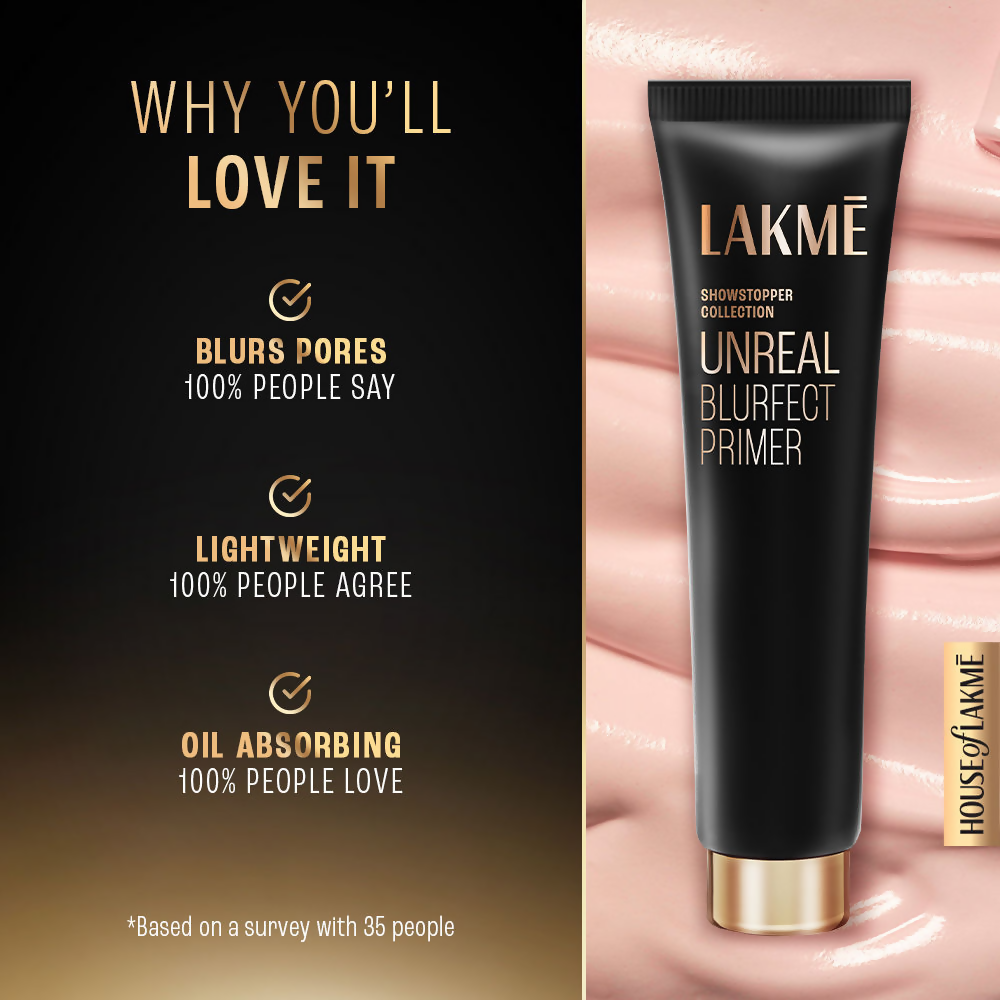 Lakme Unreal Blur Perfect Face Primer, Mattifies & Blurs Pores | Grocsy