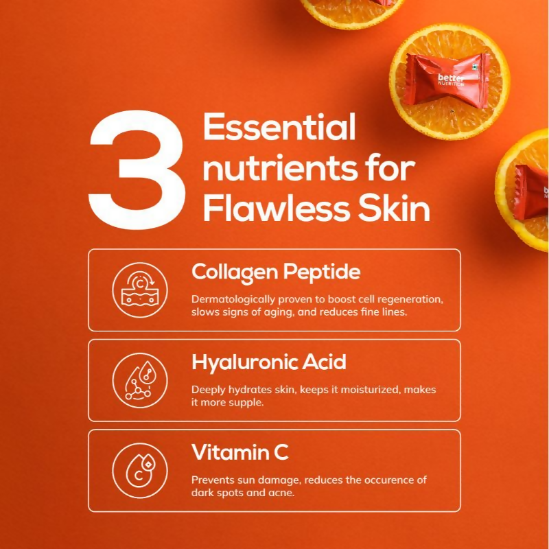 Better Nutrition Flawless Skin Gummies for Skin Hydration, Glowing Skin & Elasticity | Grocsy