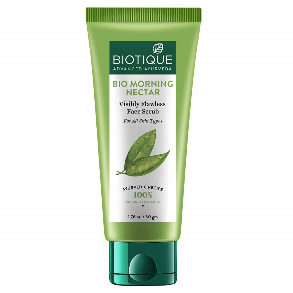 Biotique Advanced Ayurveda Bio Morning Nectar Visibly Flawless Face Scrub | Grocsy