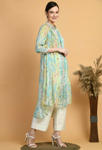 Joban Fashion Print Chinnon Kurta Set | Grocsy