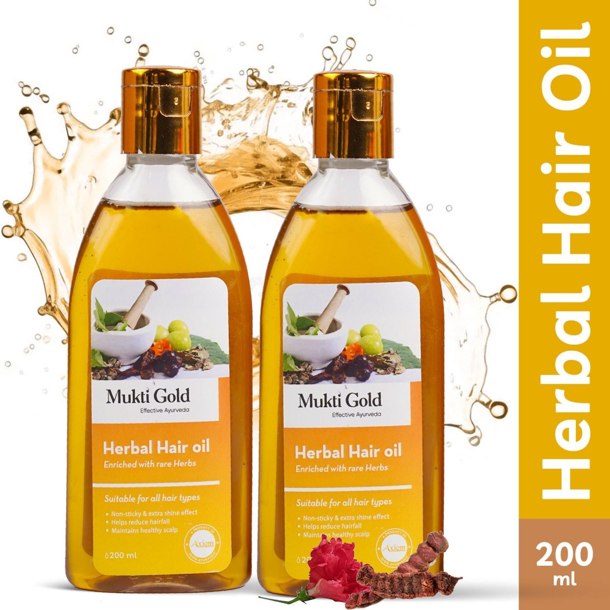 Axiom Mukti Gold Herbal Hair Oil | Grocsy