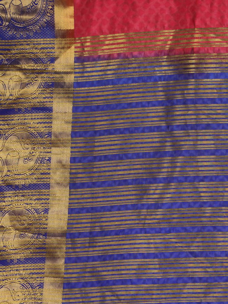Kalamandir Bnarasi Silk Blend Pink Pashmina Saree | Grocsy
