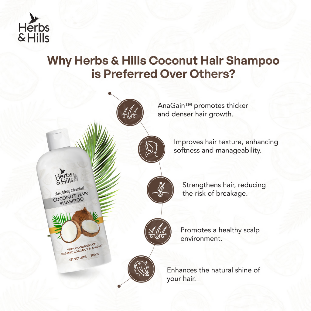 Herbs & Hills Coconut Hair Shampoo | Grocsy