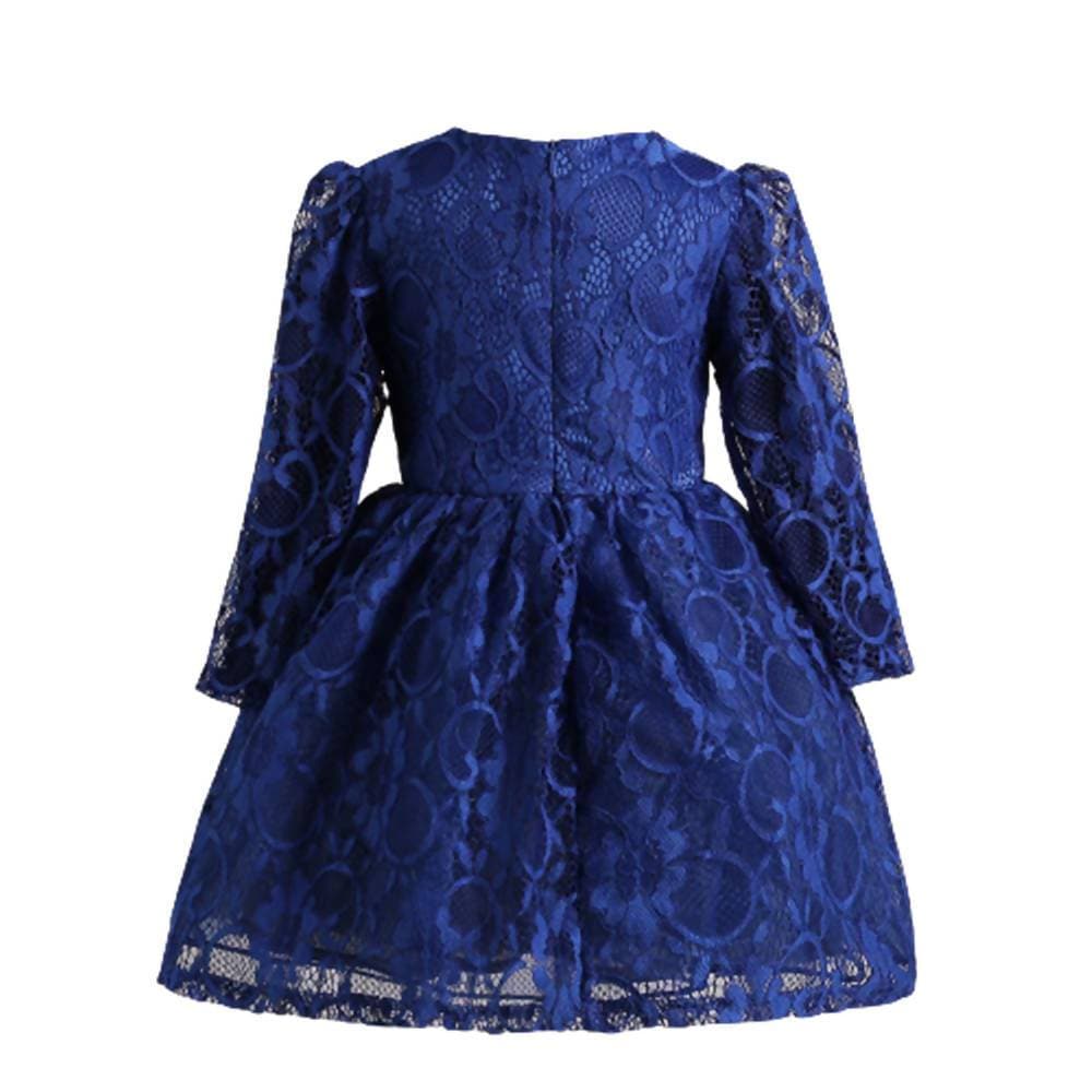 Asmaani Baby Girl's Blue Colour Satin A-Line Maxi Full Length Dress (AS-DRESS-22199) | Grocsy