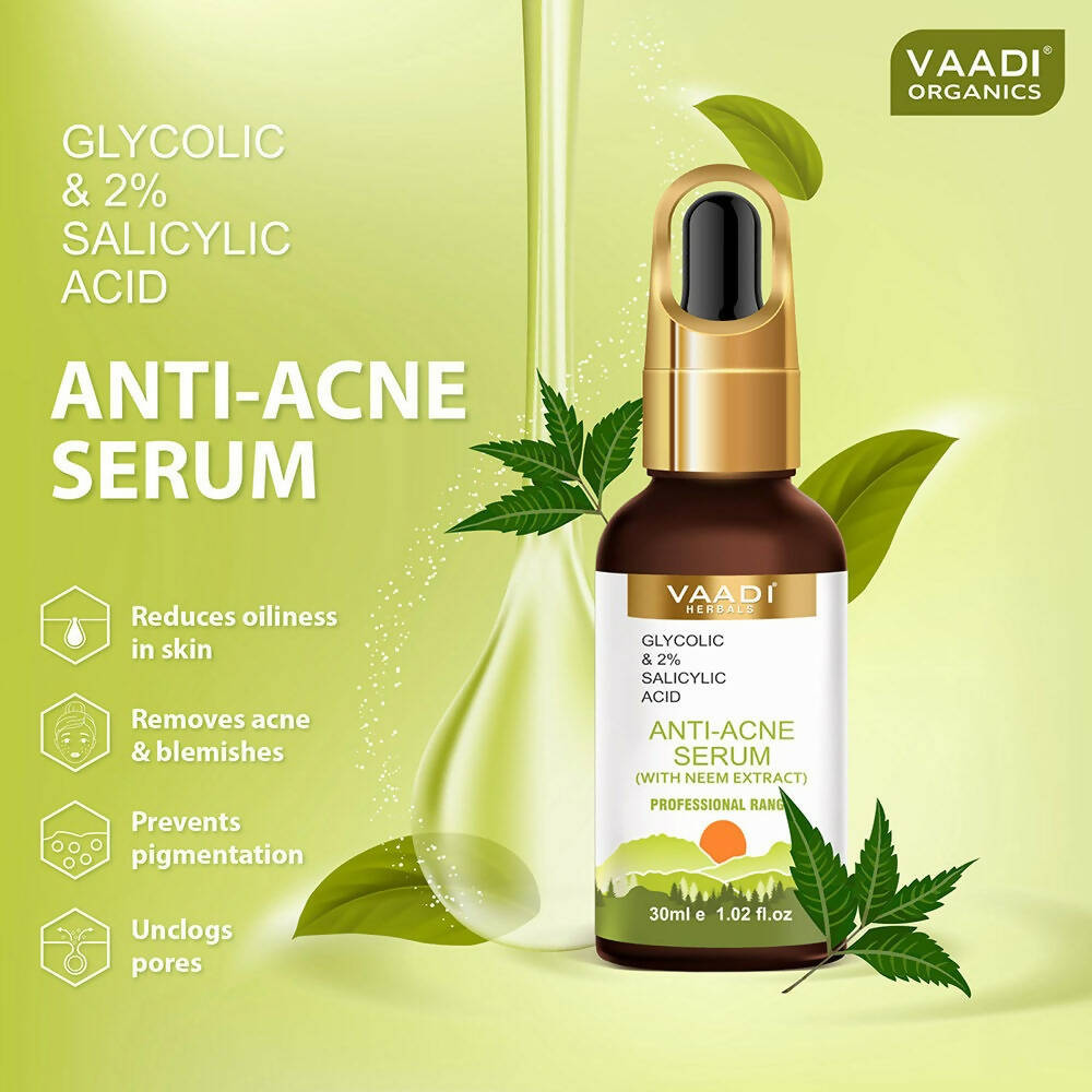 Vaadi Herbals Anti-Acne Serum With Glycolic & 2% Salicylic Acid | Grocsy