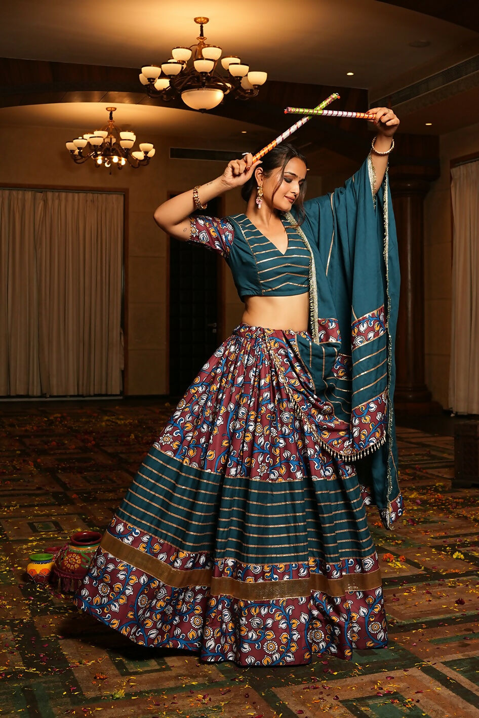 AI Fashion Rama Crepe Designer Navratri Wear Lehenga Choli Collection | Grocsy