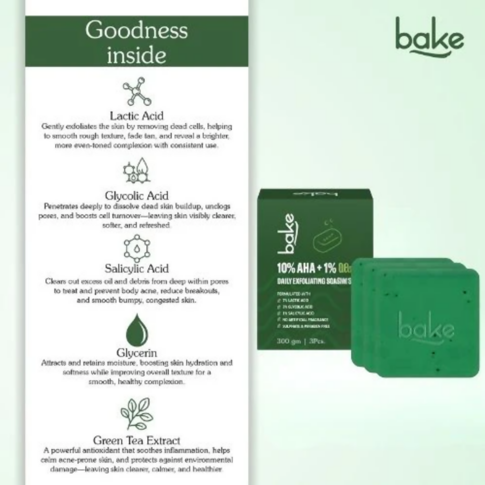Bake 10% AHA + 1% BHA Scrub Treatment Soap | Grocsy