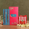 2 Stone Work Rakhis and Choco Swiss Jingles Box | Grocsy