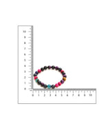 Red Carnelian, Lapis Lazuli, Amethyst and Green Avanturine Multicoloured Black Toned crystal bracelet - Ruby Raang | Grocsy