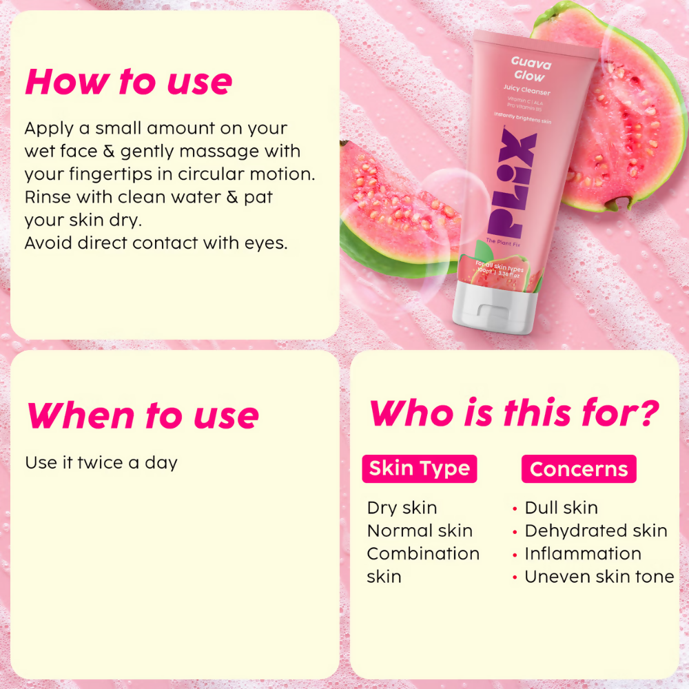 PLIX The Plant Fix 0.6% Retinol Dewy Serum, Anti Ageing Night Cream & Vitamin C Face Wash Cleanser | Grocsy