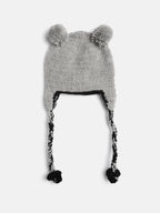 Chutput Kids Woollen Hand Knitted Kuala Bear Detail Cap - Grey | Grocsy